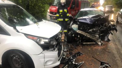 Librantowa – zderzenie dwóch samochodów osobowych