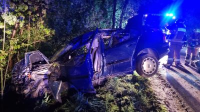 Koniuszowa – samochód wypadł z drogi
